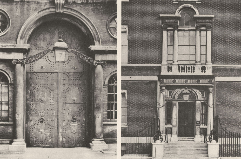 LONDON. Beautiful premises offices in Whitehall & Whitehall Gardens 1926 print